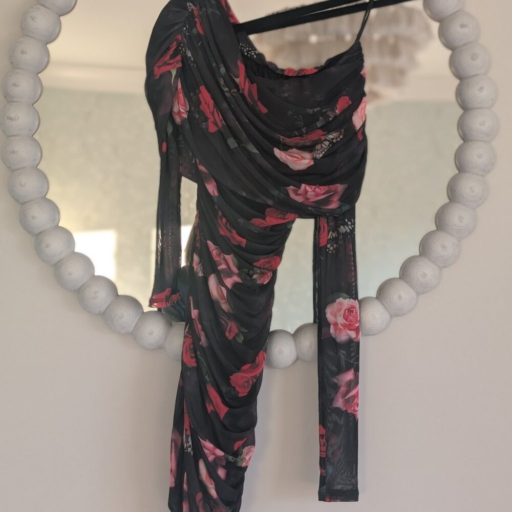 AFRM Floral Dress in Mixed Rose, XS